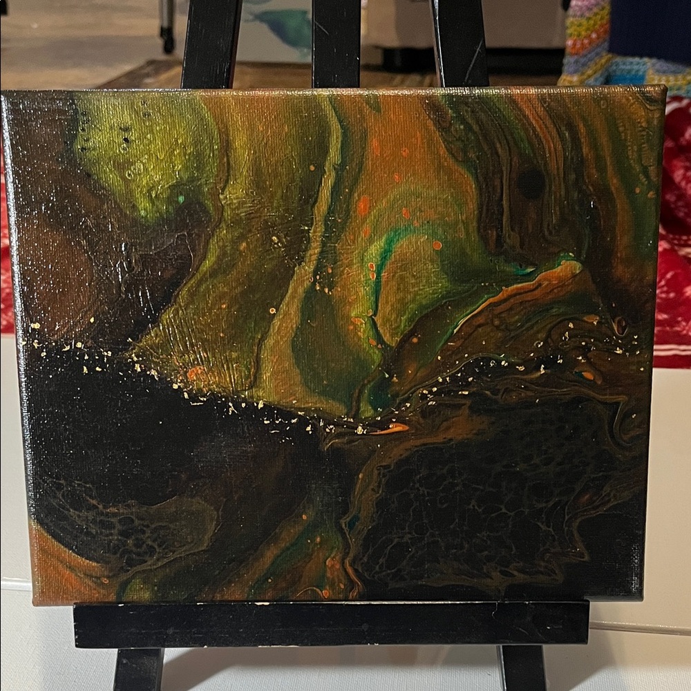 Abstract Canvas Art with Earthy Tones